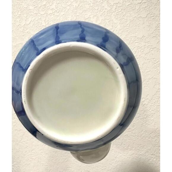 Japanese Aoi Hana Kyusu Teapot Blue Porcelain Teapot with Handle - Picture 8 of 10